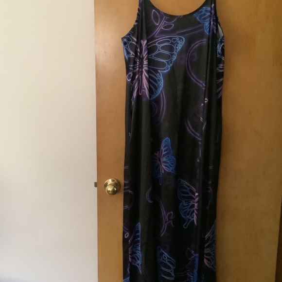 Vintage Butterfly Maxi Dress Cover Up 2x - Picture 8 of 9